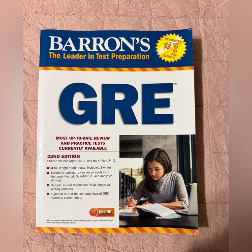 Barron's GRE Test Prep Book - NEW